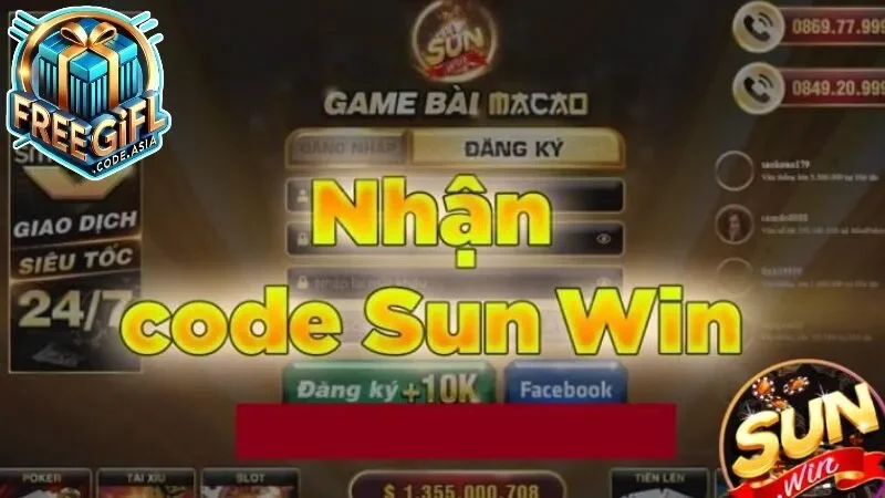 Cách sử dụng gift code Sunwin